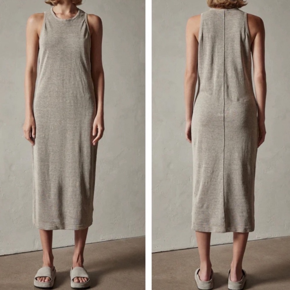 James Perse Dunes Linen Tank Dress Midi